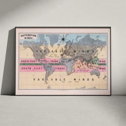 Verdens Vindforhold 1862 - Temakort