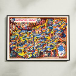 Ungarns Gastronomi 1935 - Illustreret landkort