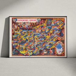 Ungarns Gastronomi 1935 - Illustreret landkort