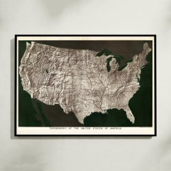 USA's Topografi 1893 - Landkort