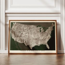 USA's Topografi 1893 - Landkort