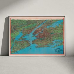 New York og Omegn 1925 - Bykort