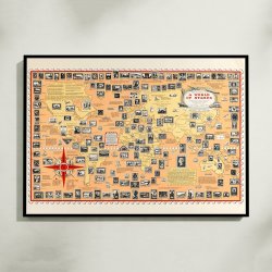 Frim�rkernes Verdenskort 1947 - Illustreret verdenskort