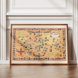 Frim�rkernes Verdenskort 1947 - Illustreret verdenskort