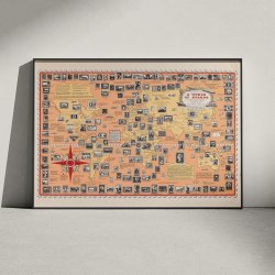 Frim�rkernes Verdenskort 1947 - Illustreret verdenskort