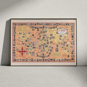 Frim�rkernes Verdenskort 1947 - Illustreret verdenskort