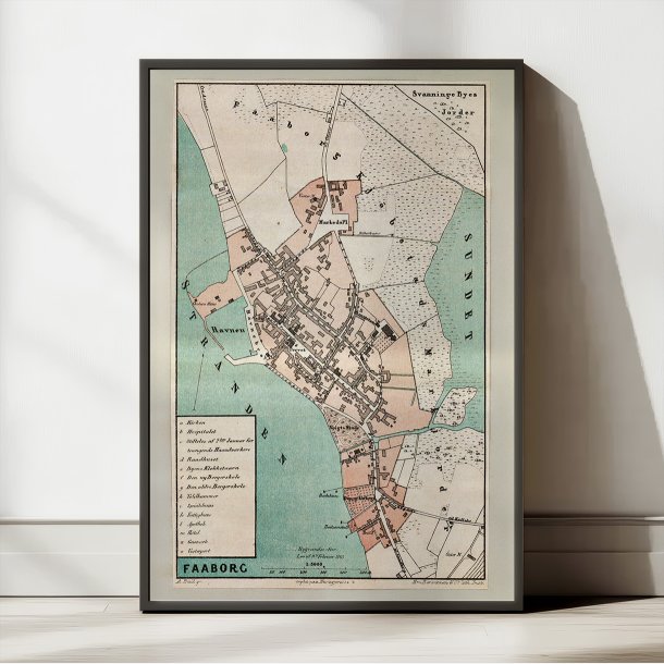 Faaborg by 1873 - Bykort