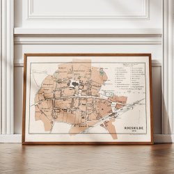 Roskilde 1870 - Historisk bykort