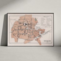 Roskilde 1870 - Historisk bykort