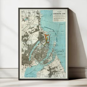 Plan af K�benhavns Havn med N�rmeste Farvande 1889 - S�kort
