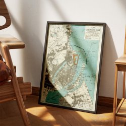 Plan af K�benhavns Havn med N�rmeste Farvande 1889 - S�kort