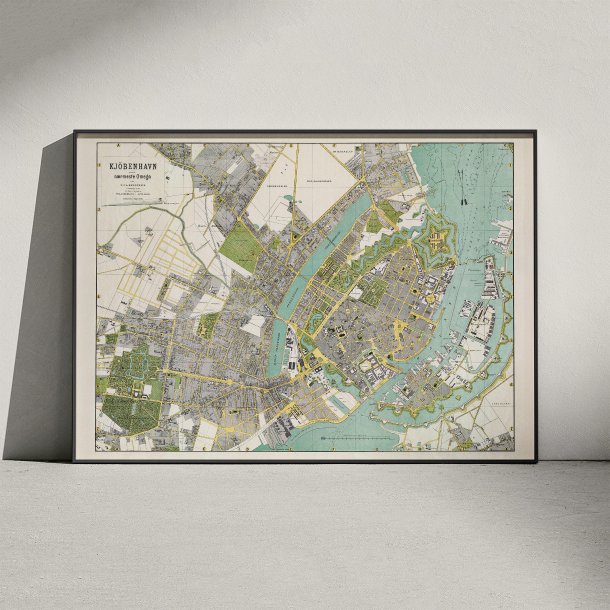 K�benhavn med N�rmeste Omegn 1883 - Bykort