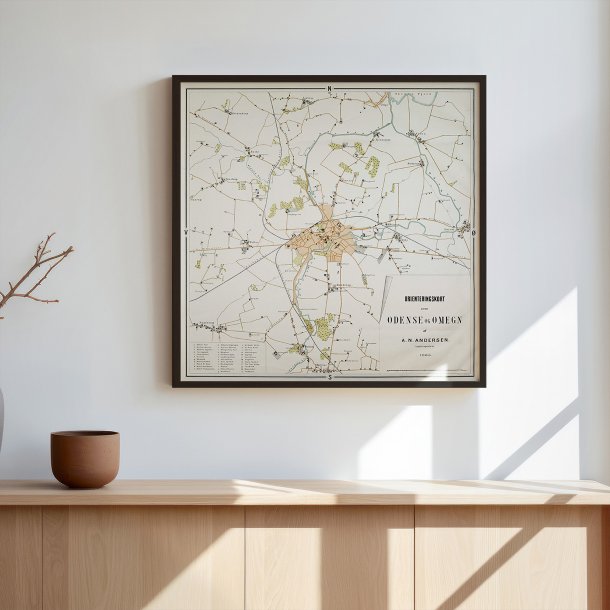 Orienteringskort over Odense og Omegn 1885 - Bykort