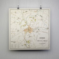 Orienteringskort over Odense og Omegn 1885 - Bykort