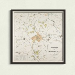 Orienteringskort over Odense og Omegn 1885 - Bykort