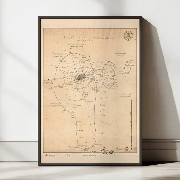 Middelgrunden 1820 - H�ndtegnet s�kort