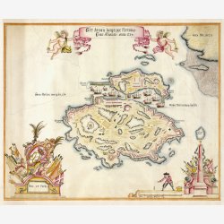 Christians� F�stning 1734 - Milit�rkort