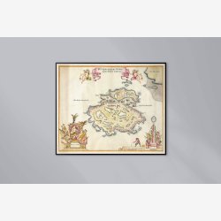 Christians� F�stning 1734 - Milit�rkort