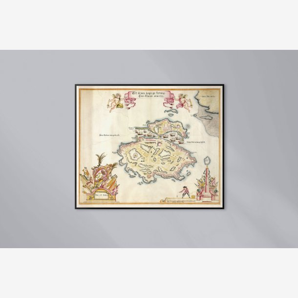 Christians� F�stning 1734 - Milit�rkort