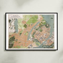 K�benhavn med forst�der 1883 - Historisk bykort