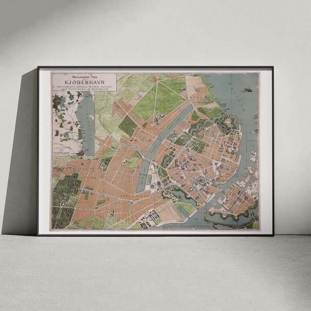 K�benhavn med forst�der 1883 - Historisk bykort