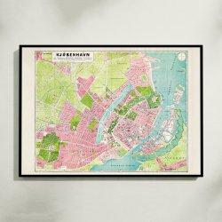 K�benhavn med forst�der 1886 - Historisk bykort