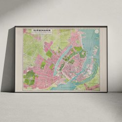 K�benhavn med forst�der 1886 - Historisk bykort