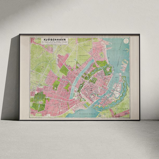 K�benhavn med forst�der 1886 - Historisk bykort