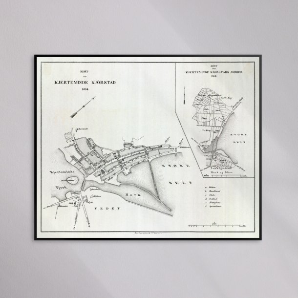 Kerteminde 1859 - Historisk bykort