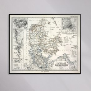 Danmark og kolonierne 1880 - Historisk landkort