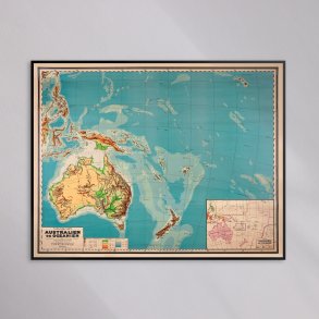 Australien og Oceanien 1955 - Historisk undervisningskort