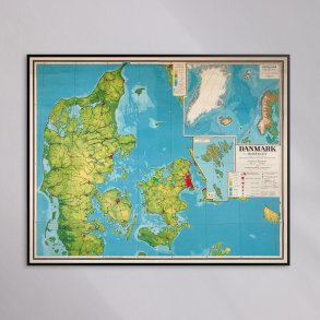 Danmark h�jdekort 1958 - Historisk undervisningskort