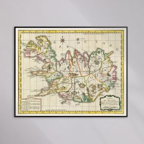 Island 1752 - Historisk landkort