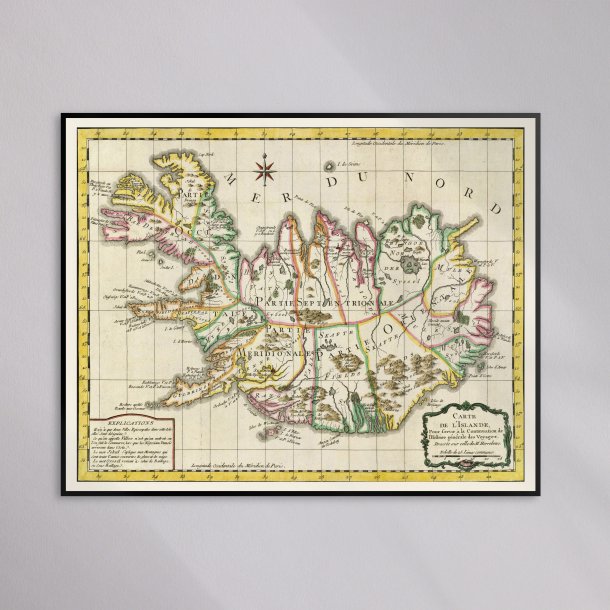 Island 1752 - Historisk landkort