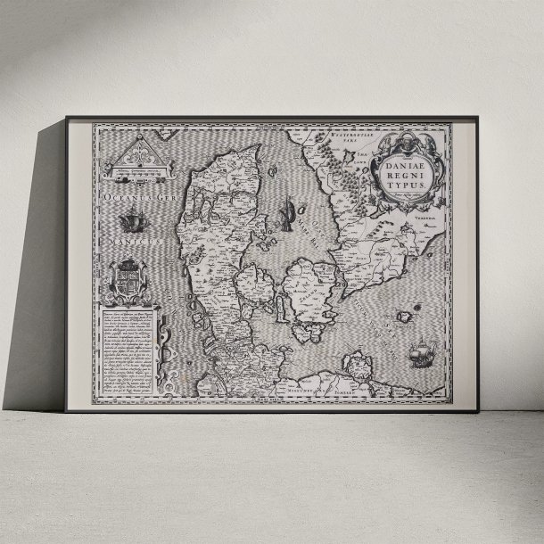 Historisk kort over Danmark 1610 - Daniae regni typus