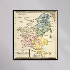 Sj�lland og M�n - Historisk landkort