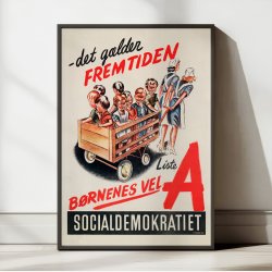 Det g�lder fremtiden - Socialdemokratiet valgplakat fra 1946