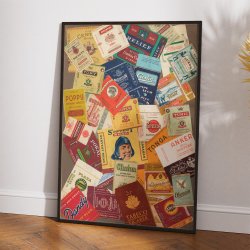 Danske tobaksm�rker - Collage af tobaksreklamer