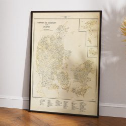 Danmark kommune- og sognekort 1952 - Historisk kort