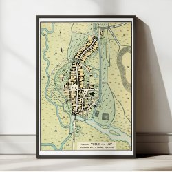 Vejle ca. 1627 - Historisk bykort