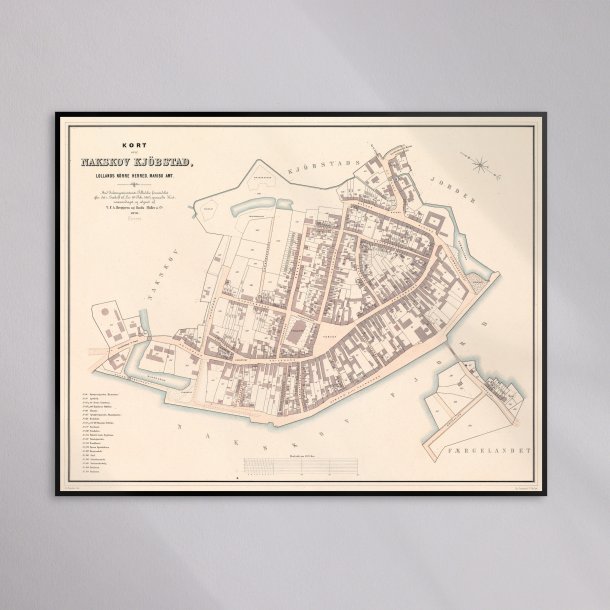 Nakskov 1870 - Berggreens k�bstadskort