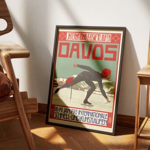 Davos sk�jtel�b 1913 - Vintage sportsplakat