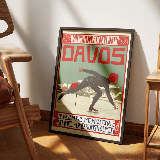 Davos sk�jtel�b 1913 - Vintage sportsplakat