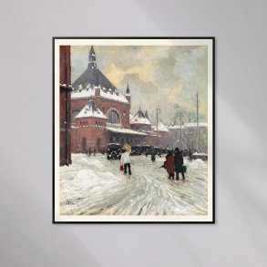 Vinterdag ved Hovedbaneg�rden 1925 - Paul Fischer