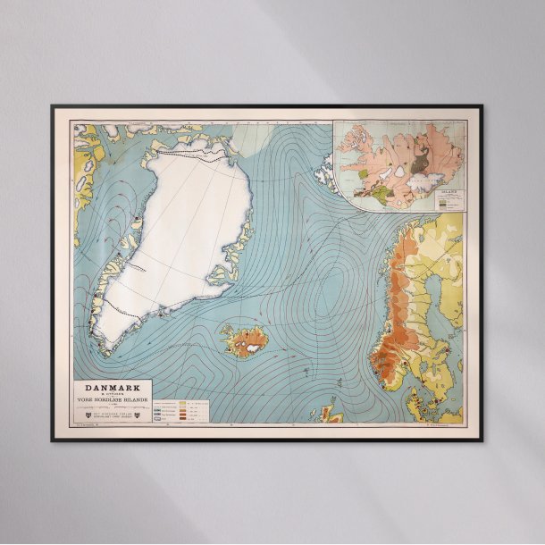 Danmark og de nordlige bilande - Geografisk undervisningsplakat