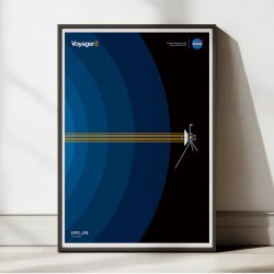 Voyager 2 - Interstellar Space Blue - NASA plakat