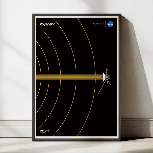 Voyager 2 - Interstellar Space Gold - NASA plakat