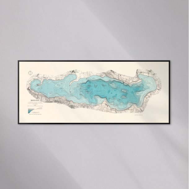 Moss� - Inds�kort fra 1929 - Aarhus Amt - 110x45 cm