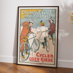 Chainless Cycle Co. - Cykelreklame af Paul Fischer fra 1895