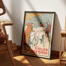 Chainless Cycle Co. - Cykelreklame af Paul Fischer fra 1895